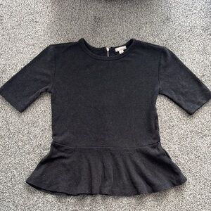 GAP dark heather grey Peplum Top XS